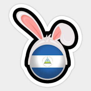 happy easter Nicaragua bunny ears flag cute designs Sticker